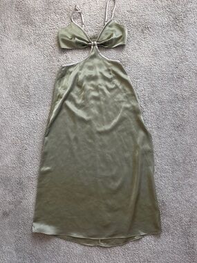 Olive Cutout Slip Dress — Women